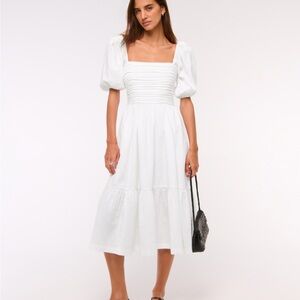 Abercrombie & Fitch White Midi Dress